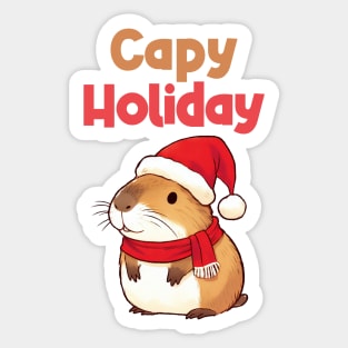 Capy Holiday Christmas Capybara Sticker